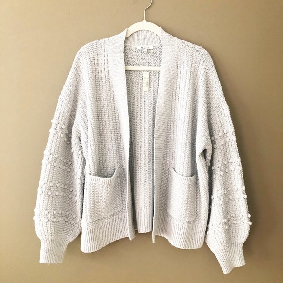 Madewell Sweaters - NWT Madewell Bobble Cardigan Grey Sweater L
